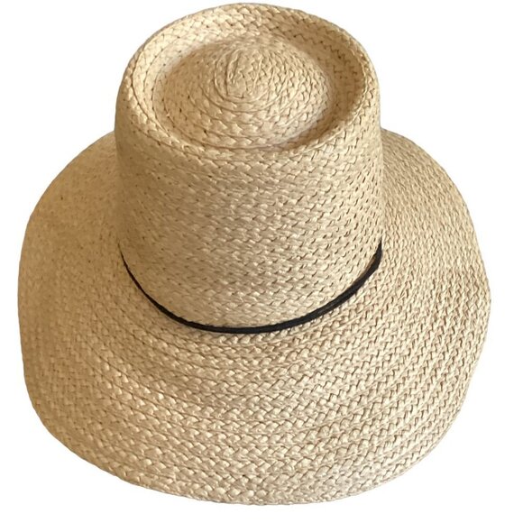 Women's Paper Straw Boater Sun Hat Adjustable Chin Strap Universal Thread 202C - Picture 7 of 10